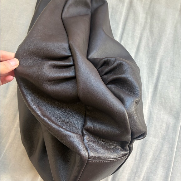 Large Slouchy Leather Hobo Bag - Dark Brown - Picture 2 of 6